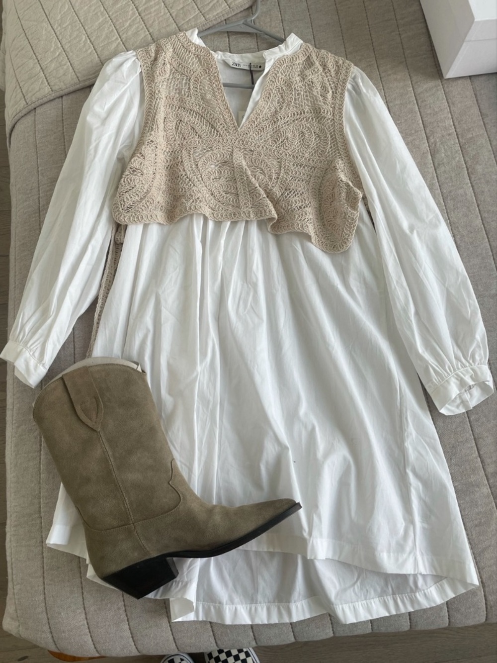 Zara Dress with Crochet Vest - Picture 4 of 7